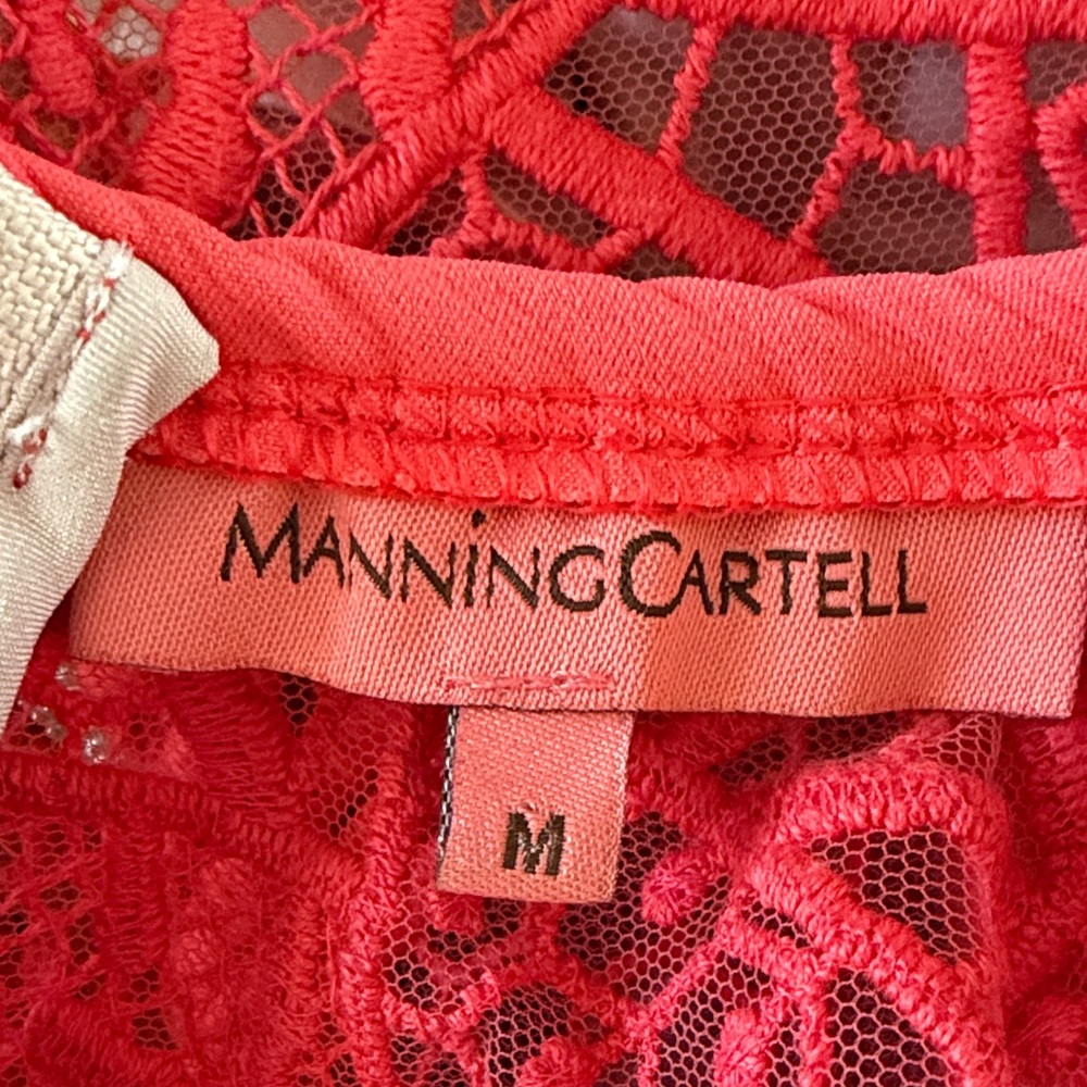Manning Cartell Gallery Views Sheath Midi Formal Dress Coral Size M Luxury - Picture 7 of 9